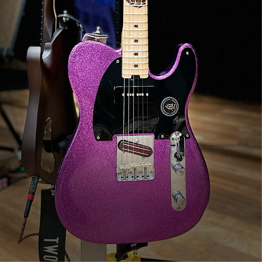 Guitarra Tele Purple Sparkle P90/Katana - Pinheiro Guitars