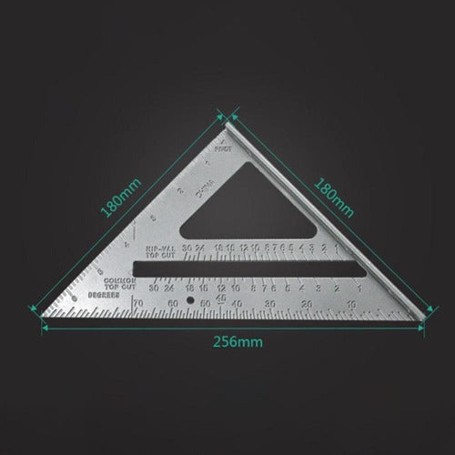 Ferramenta de medição de ângulo, 2 peças, 30/45/45/60 graus, régua,  triangular, metal, ângulo